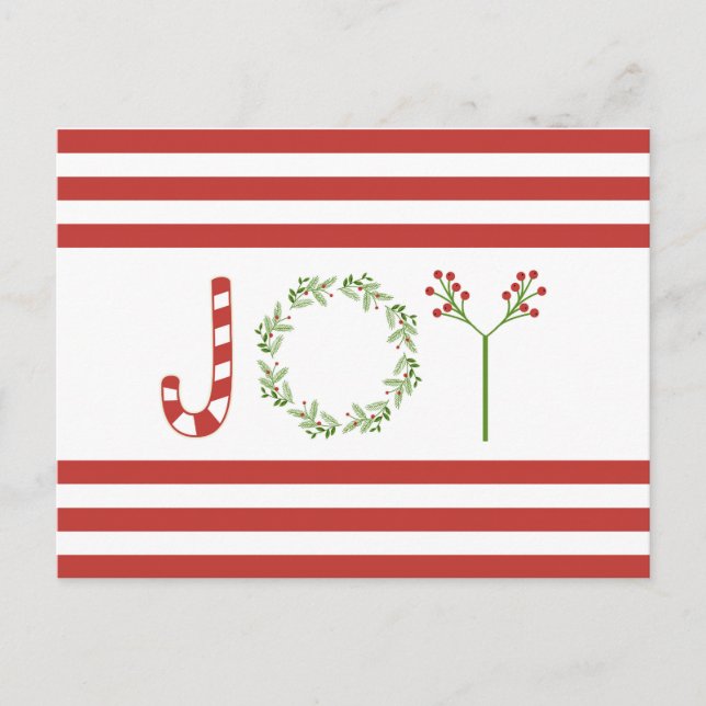 Postal Navidades de tendencia moderna JOY (Anverso)