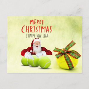Postal Navidades de tenis con Santa Claus y baile