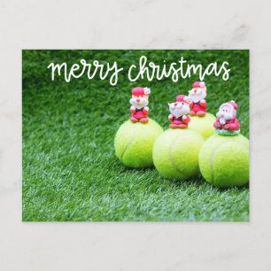 Postal Navidades de tenis pelean con Santa Claus