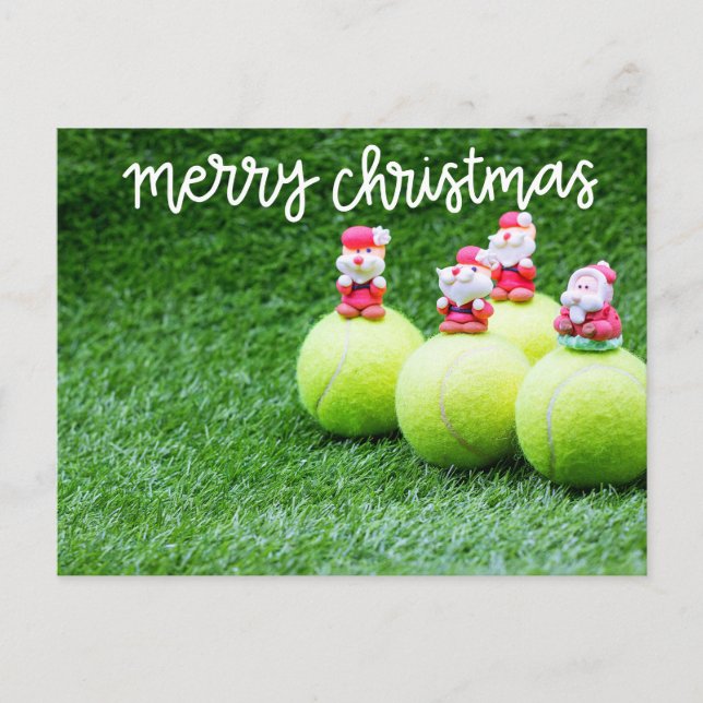 Postal Navidades de tenis pelean con Santa Claus (Anverso)