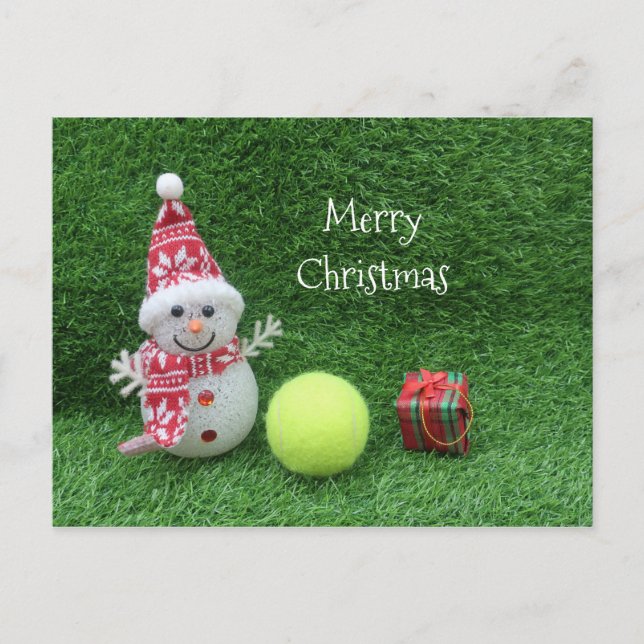 Postal Navidades de tenis y snowman (Anverso)