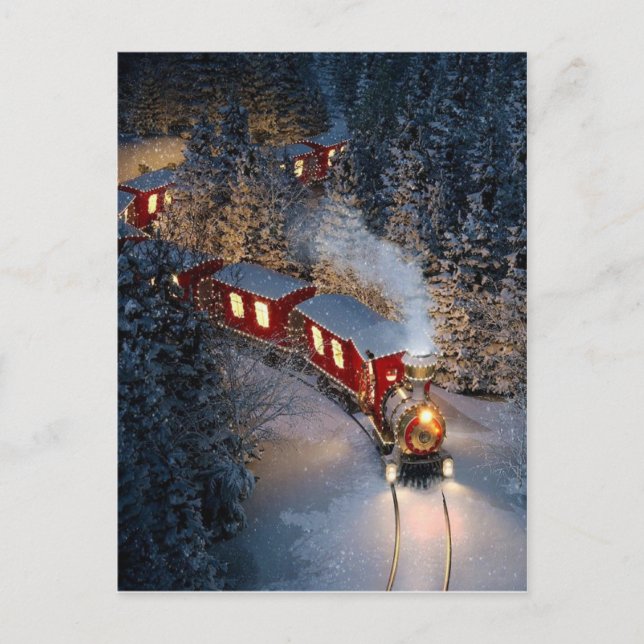 Postal navidades de trenes de vintage (Anverso)