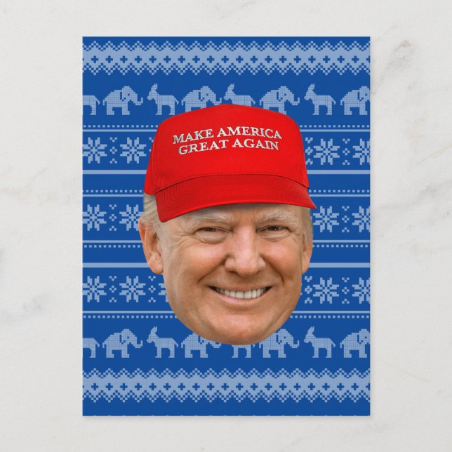 Postal NAVIDADES de TRUMP MAGA (Anverso)