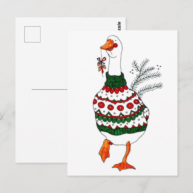 Postal Navidades de Turquía en un suéter (Anverso / Reverso)