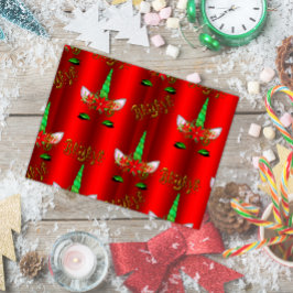 Postal Navidades de Unicornio creen que rojo