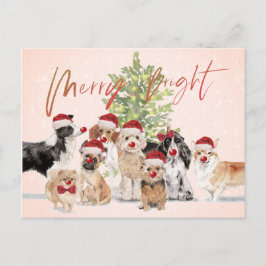 Postal Navidades de vacaciones amantes del perro Merry Sa