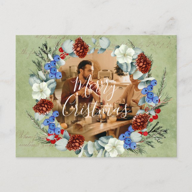 Postal Navidades de vacaciones de invierno foto enmarcada (Anverso)