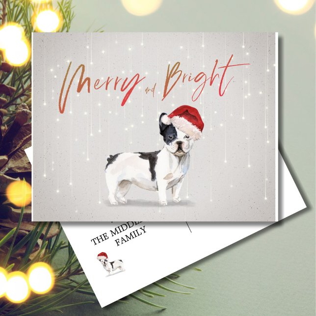 Postal Navidades de vacaciones Perro de toro francés Merr (Subido por el creador)