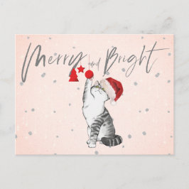 Postal Navidades de vacaciones Regalos de gato Merry Brig