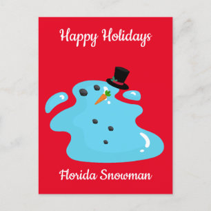 Postal Navidades de vacaciones Snowman en Florida