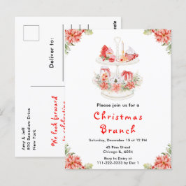 Postal Navidades de vacaciones Tea Fiesta Rojo