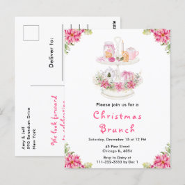 Postal Navidades de vacaciones Tea Fiesta Rosa