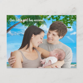 Postal Navidades De Verano Bebé Muchacha Gracias Foto