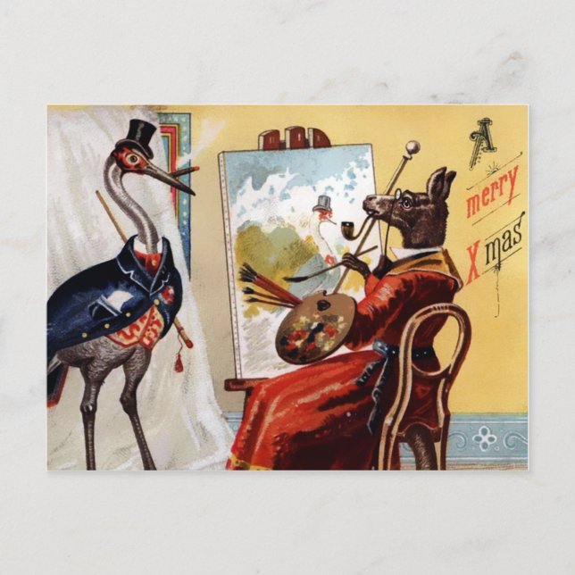 Postal Navidades de Victoria de época (Anverso)