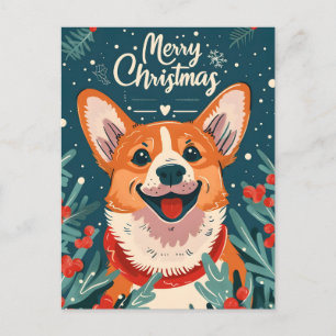 Postal Navidades de Welsh Corgi