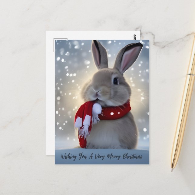 Postal Navidades de Winter Bunny (Anverso/Reverso In Situ)