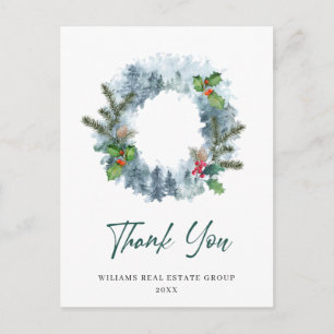 Postal Navidades de Wreath paisajistas Agradecimientos co