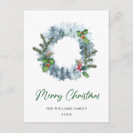 Postal Navidades de Wreath paisajistas Holly Berry Holida