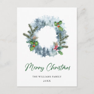 Postal Navidades de Wreath paisajistas Holly Berry Holida