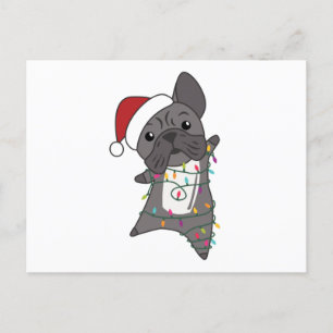 Postal Navidades del Bulldog francés niegan animales de i