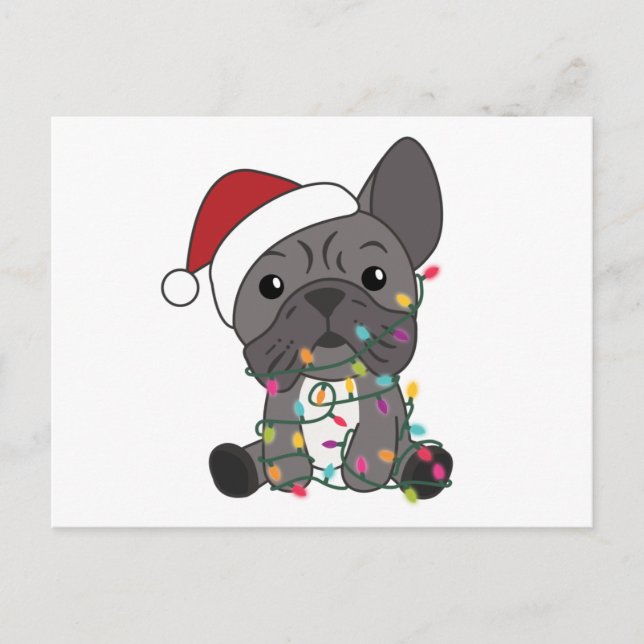Postal Navidades del Bulldog francés niegan animales de i (Anverso)