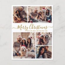 Navidades del Collage de fotos Modern Gold White 5