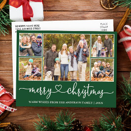 Postal Navidades del corazón de caligrafía 5 festividades