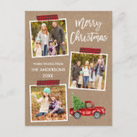 Navidades del Crucero Rojo de Cinta Plaid Kraft