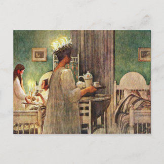 Postal Navidades del Día de Santa Lucía Carl Larsson en S