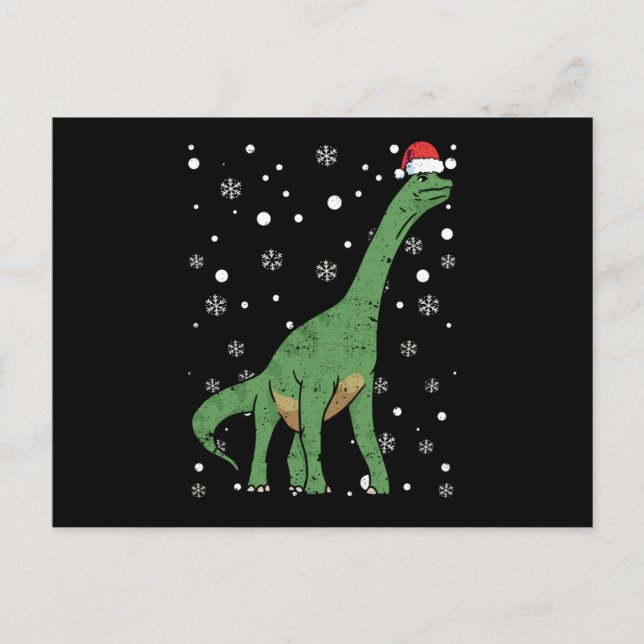 Postal Navidades del Dinosaurio Dino Santa Claus (Anverso)