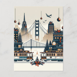 Postal Navidades del Golden Gate Holiday Magic San Franci
