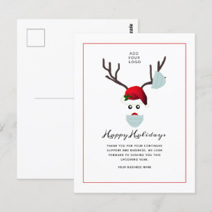 Postal Navidades del logotipo de negocios de Felices Fies
