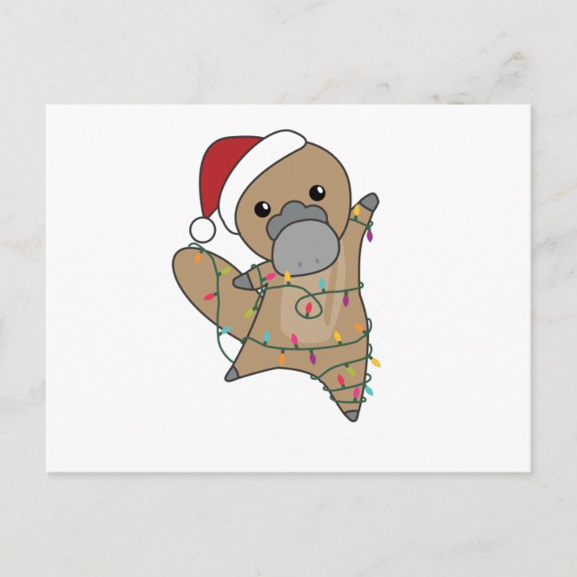 Postal navidades del platypus Tabes Animales dulces (Anverso)