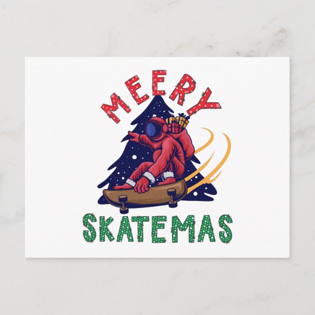 Postal Navidades del Skateboard, Skater Santa Claus (Anverso)
