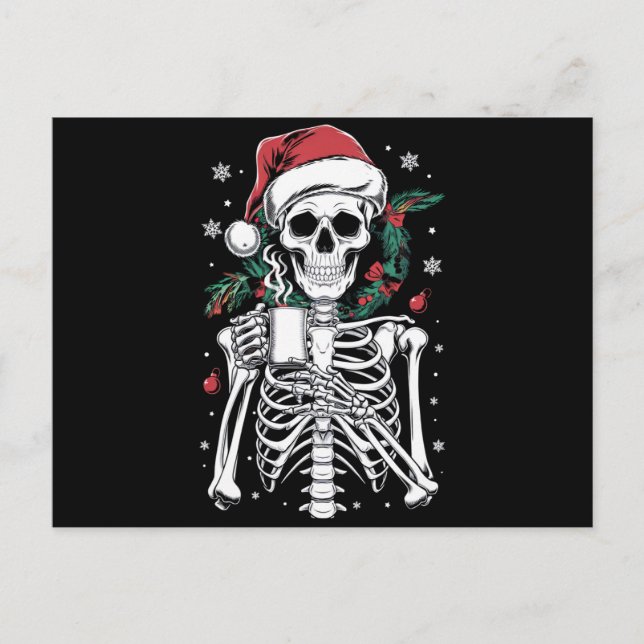 Postal Navidades del Skeleton muertos en regalo para los  (Anverso)