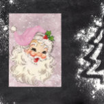 Postal Navidades del Viejo Retro Rosa Santa Claus<br><div class="desc">Este diseño puede ser personalizado en el área proporcionada cambiando la foto y/o el texto. O puede personalizarse haciendo clic en Personalizar esta plantilla y, a continuación, eligiendo la opción de hacer clic en el personalizar y eliminando o cambiando el color del fondo, agregando texto, cambiando el color o estilo...</div>