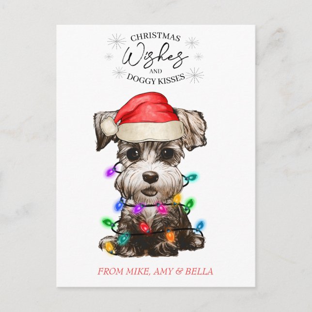 Postal Navidades desean que perro pipa besos a Mascota Pe (Anverso)