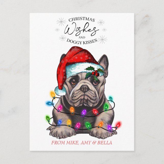 Postal Navidades desean que perro pipa besos a Mascota Pe (Anverso)