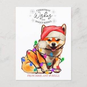 Postal Navidades desean que perro pipa besos a Mascota Pe