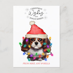 Postal Navidades desean que perro pipa besos a Mascota Pe