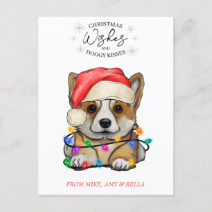 Postal Navidades desean que perro pipa besos a Mascota Pe