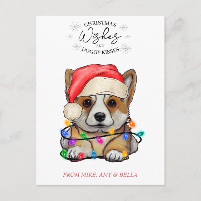 Postal Navidades desean que perro pipa besos a Mascota Pe (Anverso)