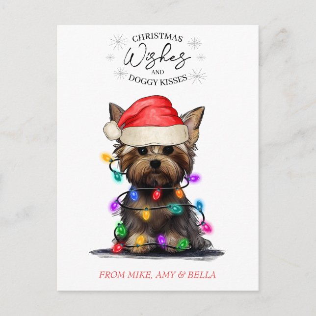 Postal Navidades desean que perro pipa besos a Mascota Pe (Anverso)