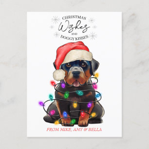 Postal Navidades desean que perro pipa besos a Mascota Pe
