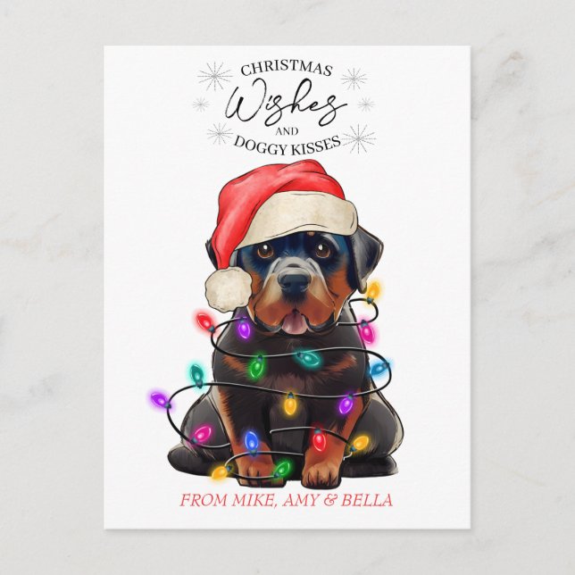 Postal Navidades desean que perro pipa besos a Mascota Pe (Anverso)