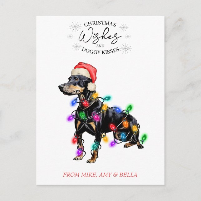 Postal Navidades desean que perro pipa besos a Mascota Pe (Anverso)