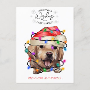 Postal Navidades desean que perro pipa besos a Mascota Pe