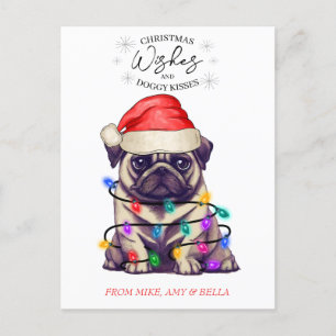 Postal Navidades desean que perro pipa besos a Mascota Pe