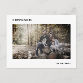 Postal navidades desean una moderna foto franja blanca ne