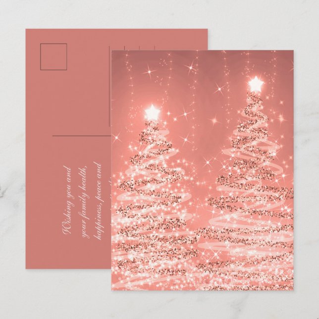 Postal Navidades Deseos de vacaciones Árboles espumosos R (Anverso / Reverso)